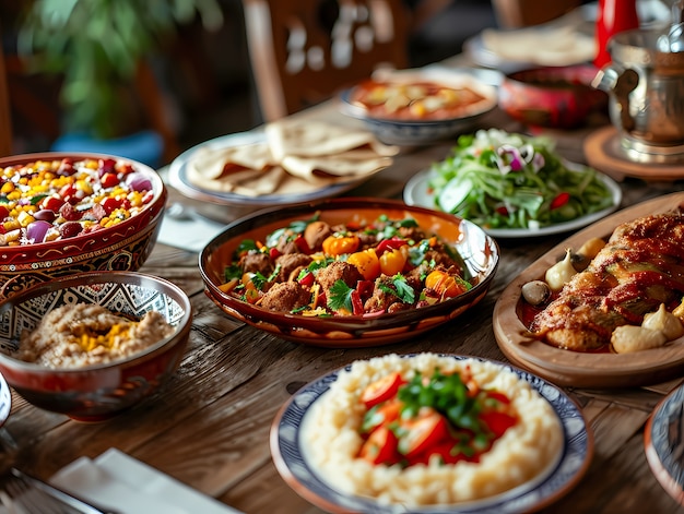 Free photo close up on appetizing ramadan meal