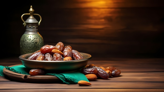 Free photo close up on appetizing ramadan meal