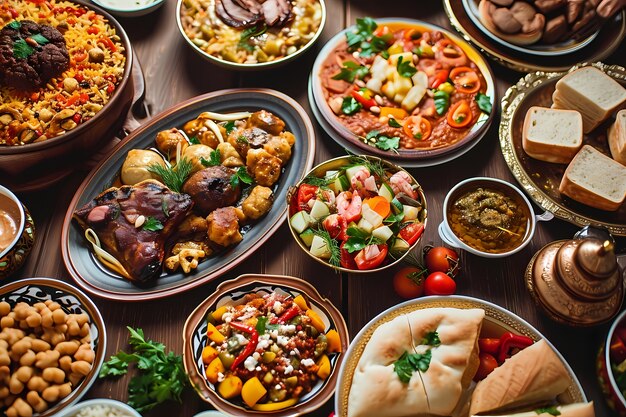 Close up on appetizing ramadan meal