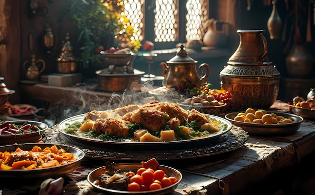 Free photo close up on appetizing ramadan meal