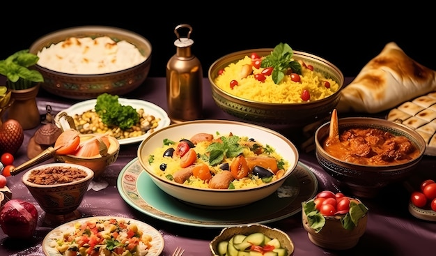 Free photo close up on appetizing ramadan meal