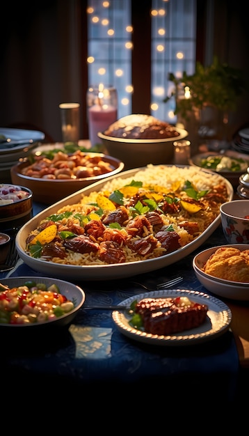 Free photo close up on appetizing ramadan meal