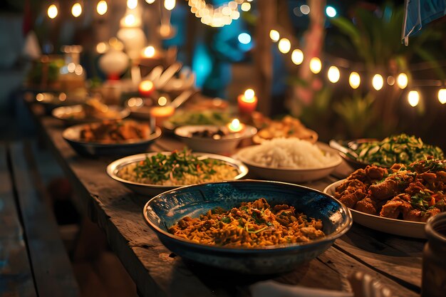 Close up on appetizing ramadan meal