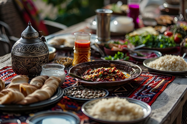 Close up on appetizing ramadan meal