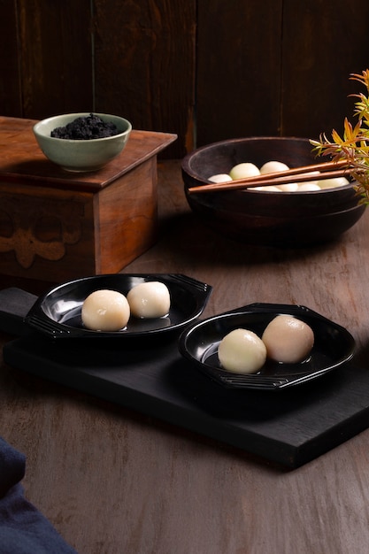 Free photo close up on appetizing tangyuan bowl