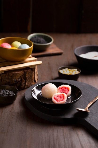 Free photo close up on appetizing tangyuan bowl