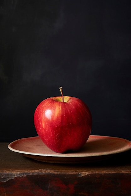 Close up apple on plate