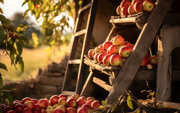 Free photo close up on apple seasonal fruit for winter