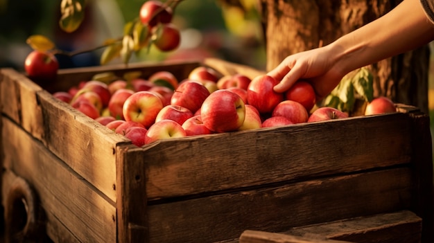 Free photo close up apples being arranged in shop