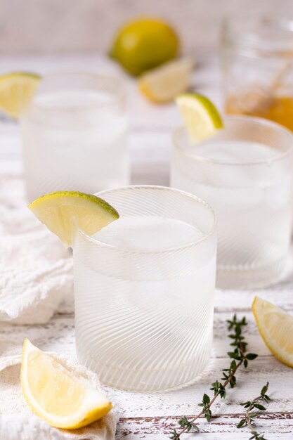 Close-up aromatic drink ready to be served