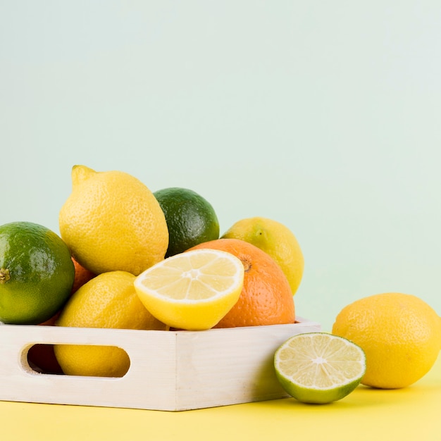 Free photo close-up arrangement of organic fruits