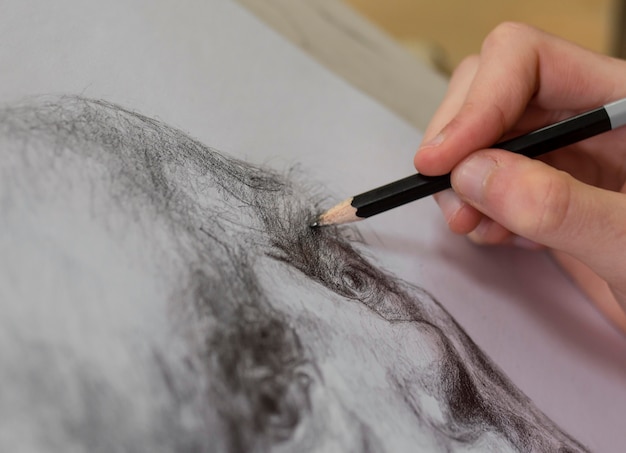 Close up artist sketch