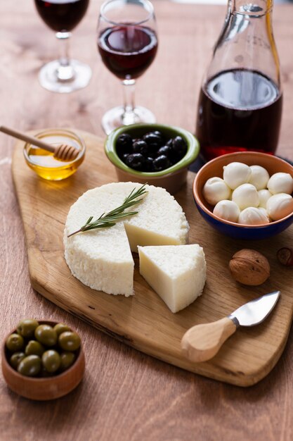 Close-up assortment of gourmet snacks