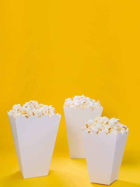 Free photo close-up assortment of popcorn boxes