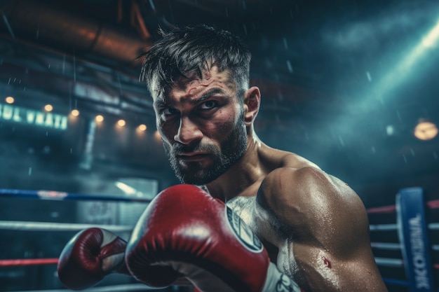 Close up on athlete playing box