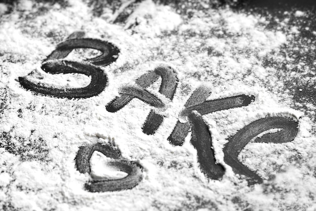 Close-up baking powder on the table