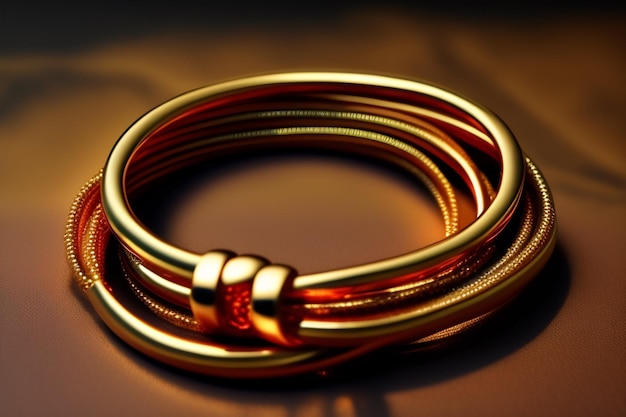 Free photo a close up of a bangle on a brown background