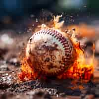 Free photo close up on baseball ball