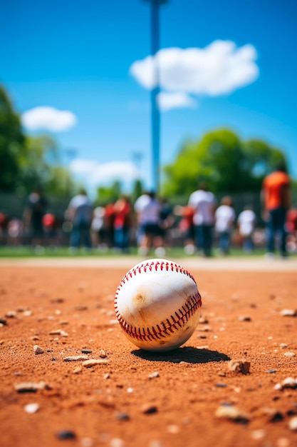 Close up on baseball ball