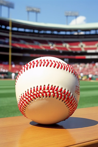 Close up on baseball ball