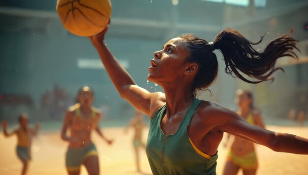 Close up on basketball player profile