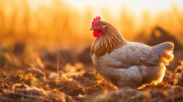 Close up on beautiful chicken