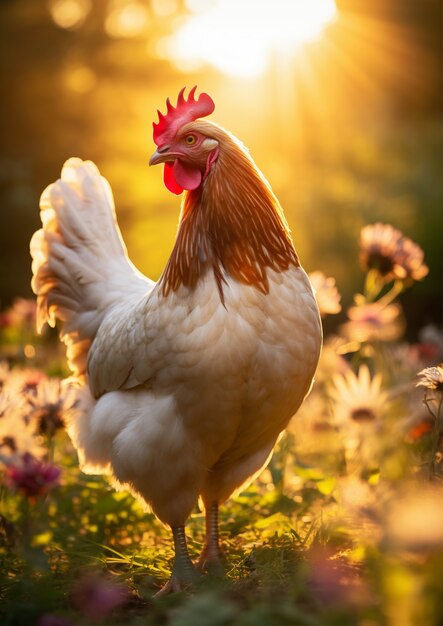 Close up on beautiful chicken