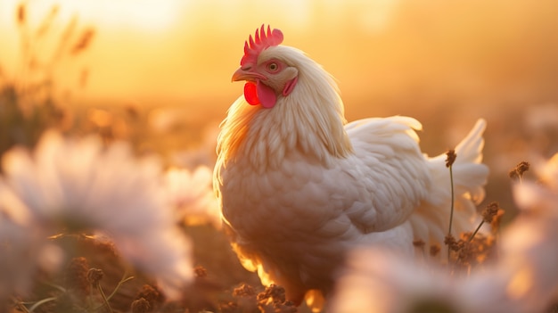 Close up on beautiful chicken