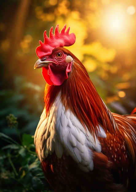 Free Photo close up on beautiful chicken