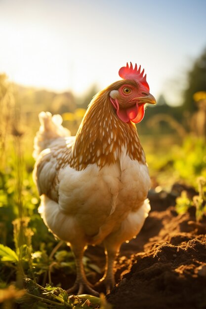 Close up on beautiful chicken