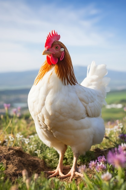 Close up on beautiful chicken