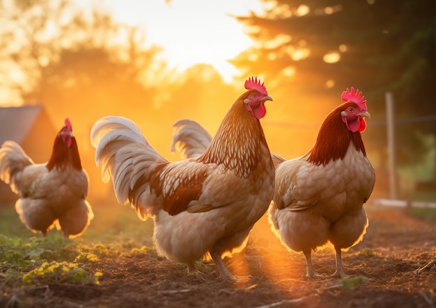 Free photo close up on beautiful chickens