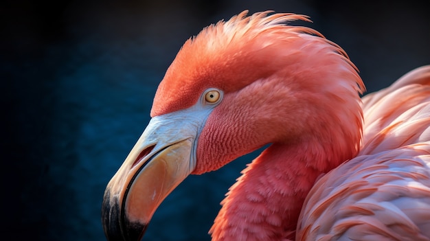 Free photo close up on beautiful flamingo