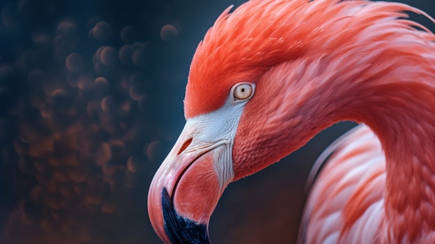 Free photo close up on beautiful flamingo