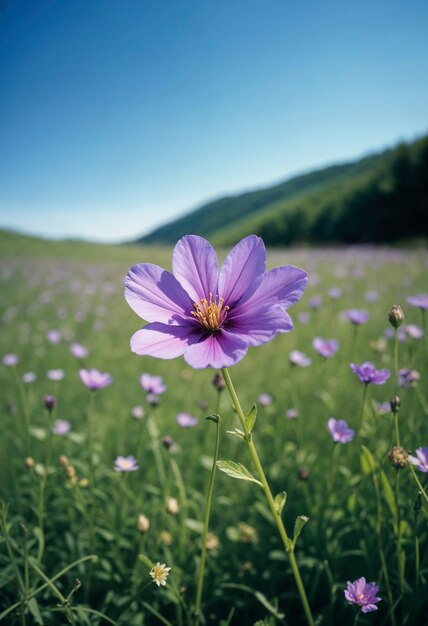 Close up on beautiful flower in nature