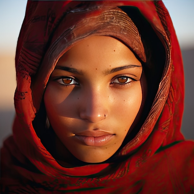 Close up on beautiful girl portrait