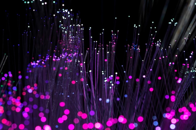 Close up on beautiful optical fiber details