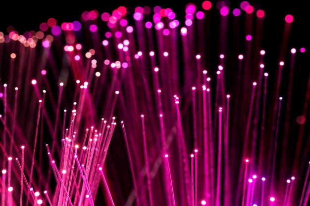 Close up on beautiful optical fiber details