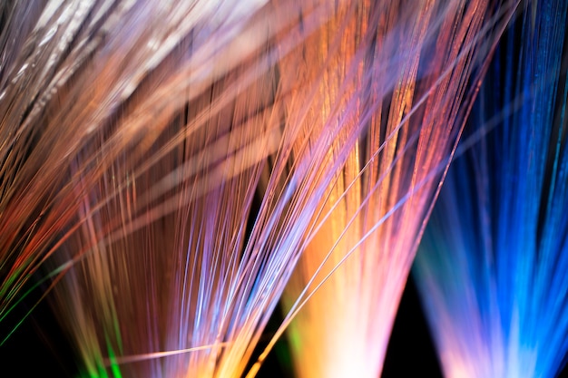 Close up on beautiful optical fiber details