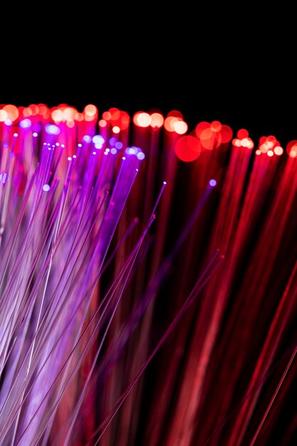 Close up on beautiful optical fiber details