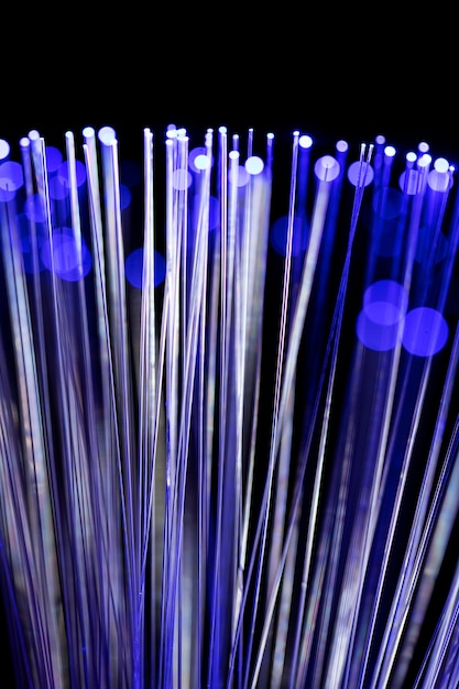 Close up on beautiful optical fiber details