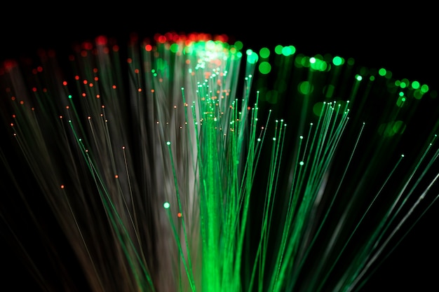 Close up on beautiful optical fiber details