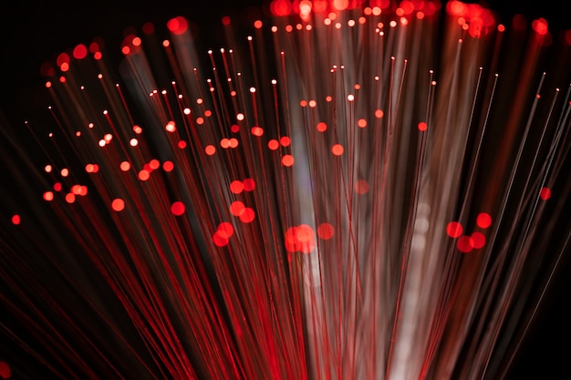 Close up on beautiful optical fiber details