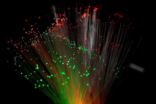 Free Photo close up on beautiful optical fiber details