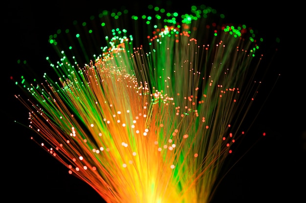 Free Photo close up on beautiful optical fiber details