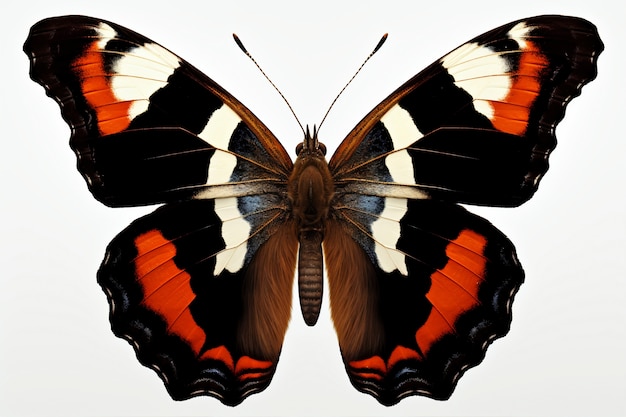 Free Photo close up on beautiful orange butterfly isolated