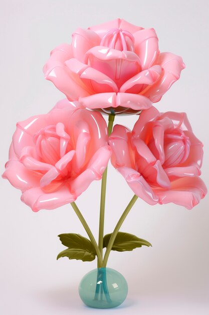 Close up on beautiful pink roses