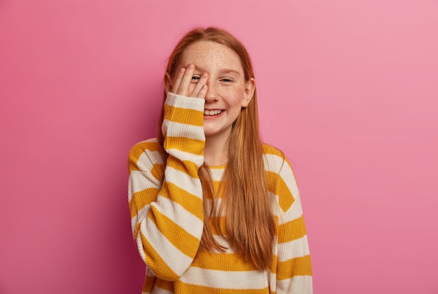 Free Photo close up on beautiful young girl isolated