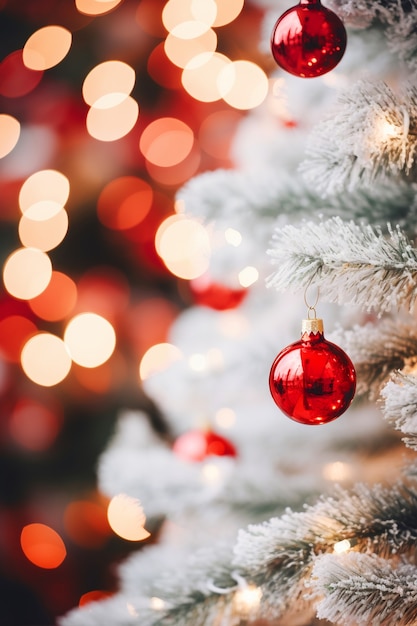 Close up on beautifully decorated christmas tree