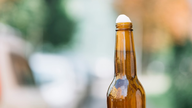 Free photo close-up of a beer bottle